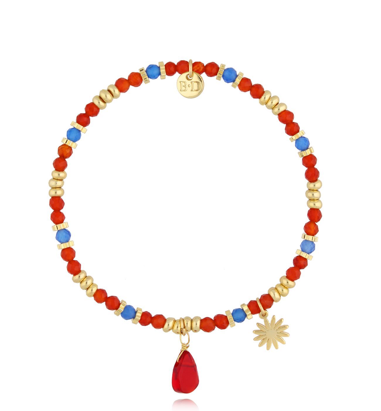 Bransoletka czerwona z kamieniami Firmness BSC1763