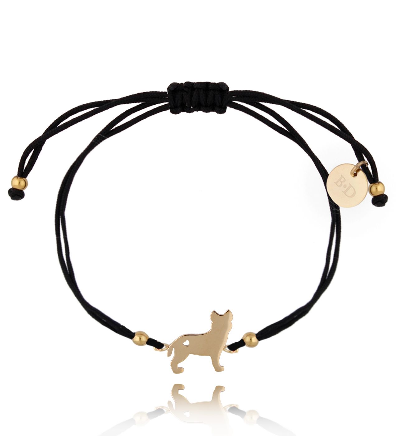 Bransoletka czarno-złota z pieskiem Best Friends BGL0585 - By Dziubeka