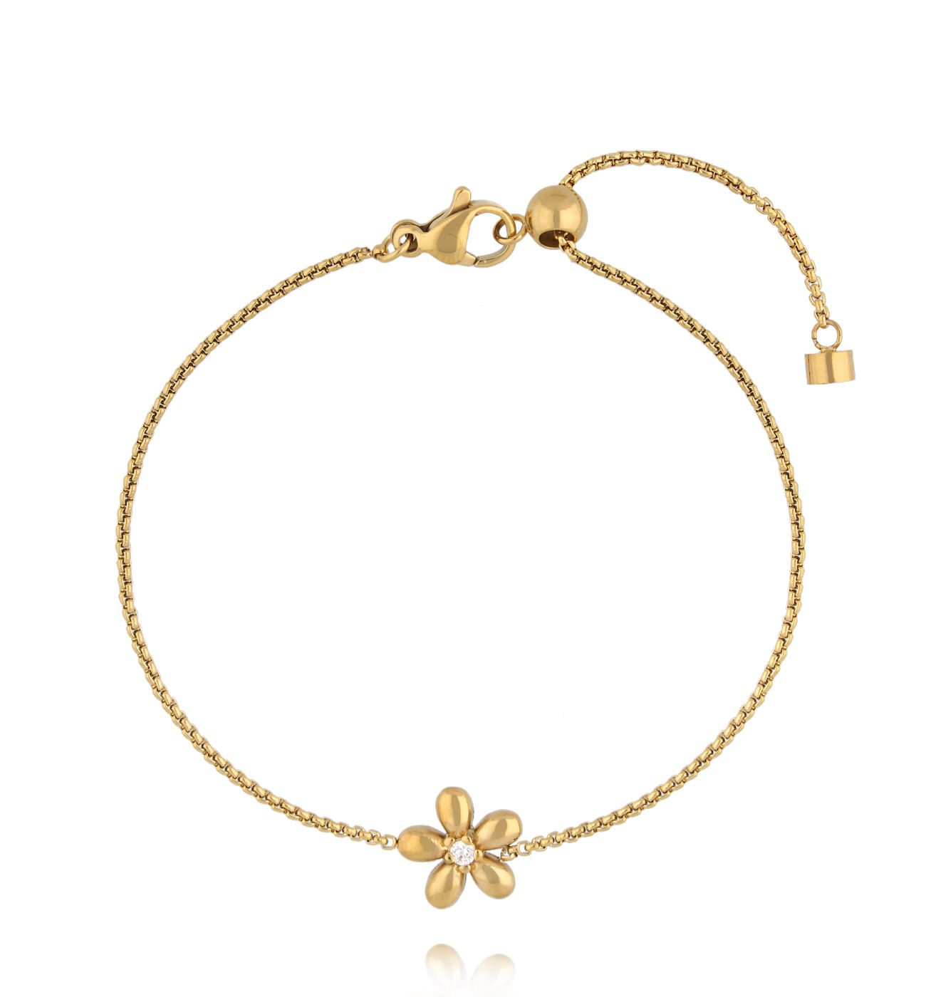 Bransoletka z kwiatuszkiem złota BSY0423