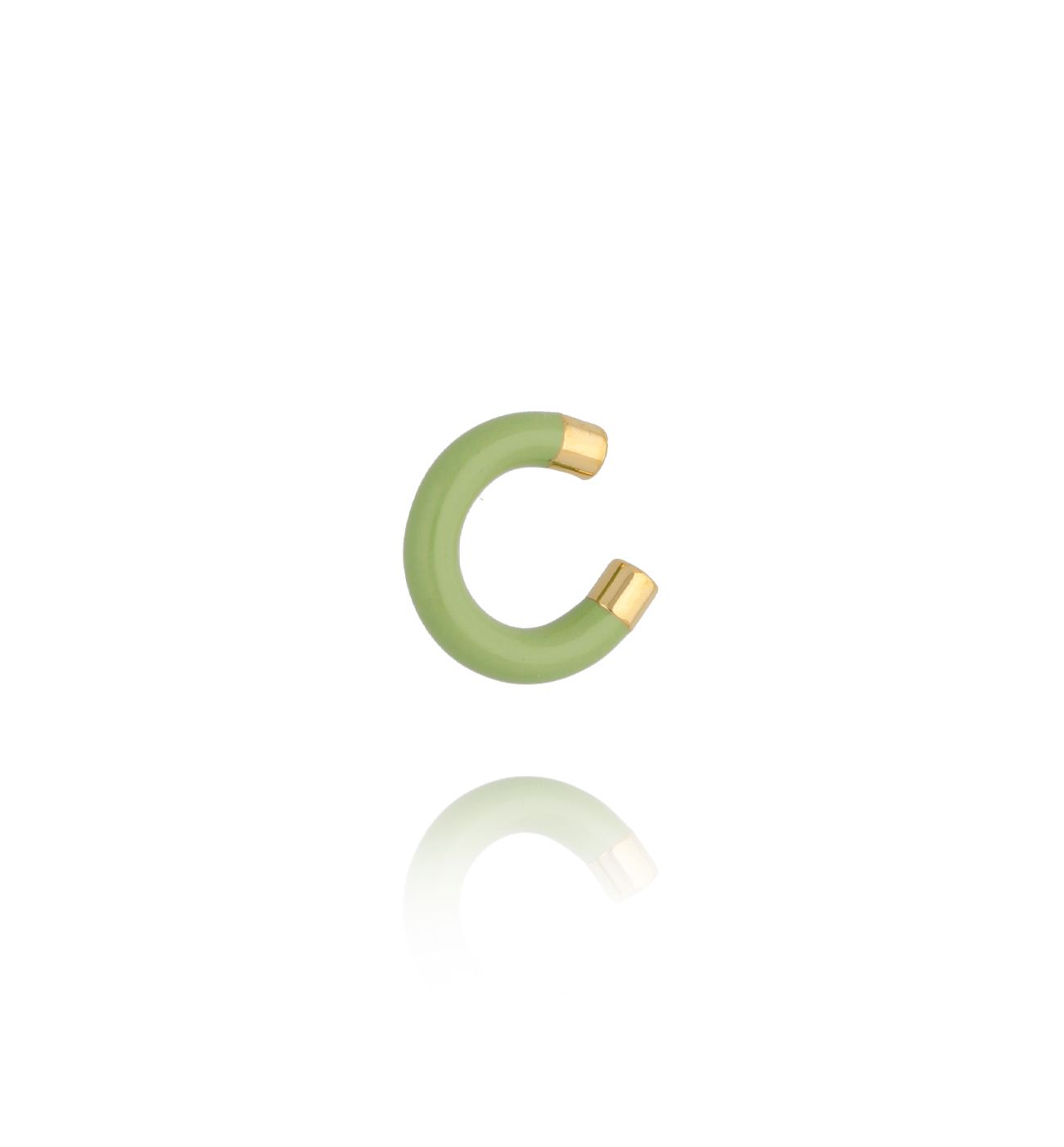 Nausznica z zieloną emalią mniejsza Enamel - By Dziubeka