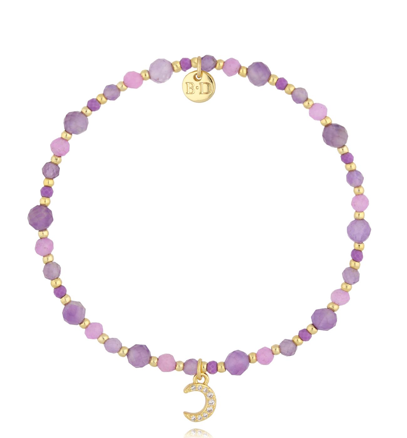 Bransoletka z ametystami i księżycem - By Dziubeka