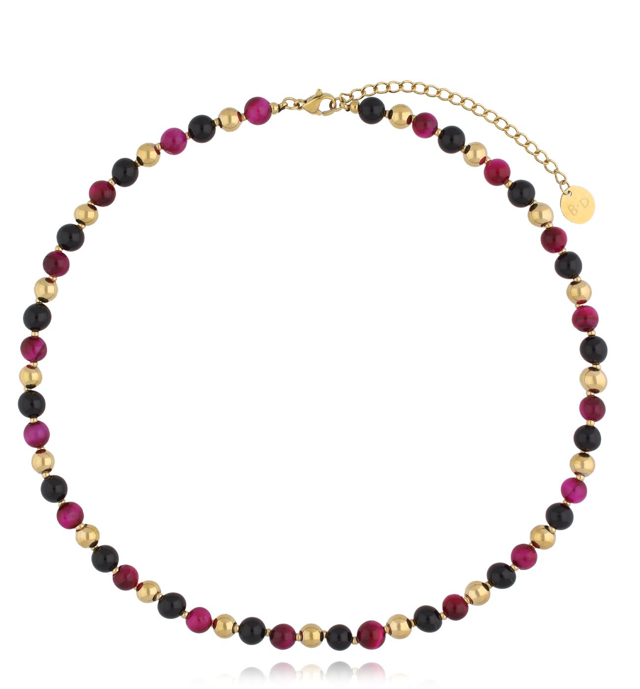 Naszyjnik z agatami i tygrysim okiem NPA1329