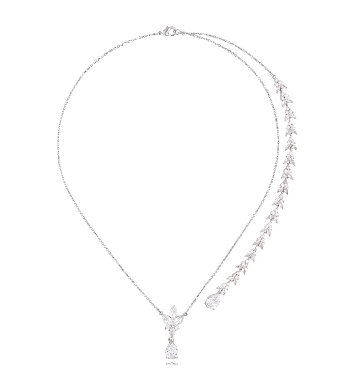 Naszyjnik srebrny z transparentnymi kryształkami Nozze - By Dziubeka