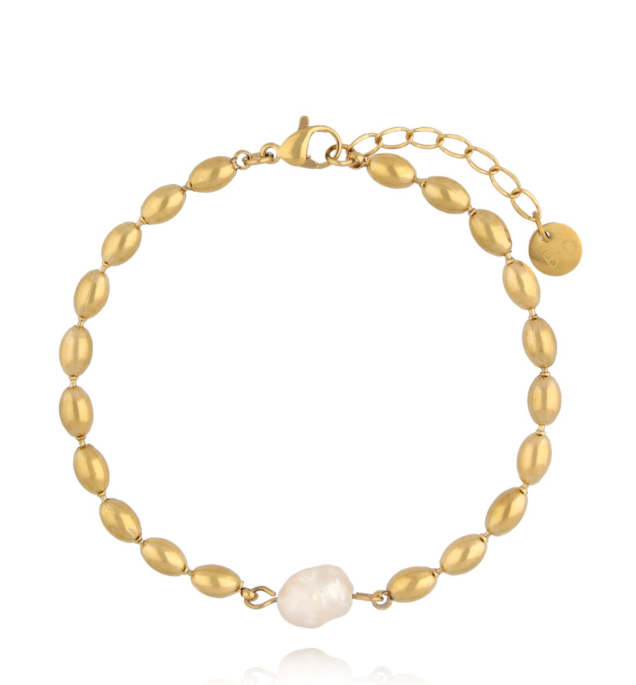 Bransoletka z perłą złota BSY0349 - By Dziubeka