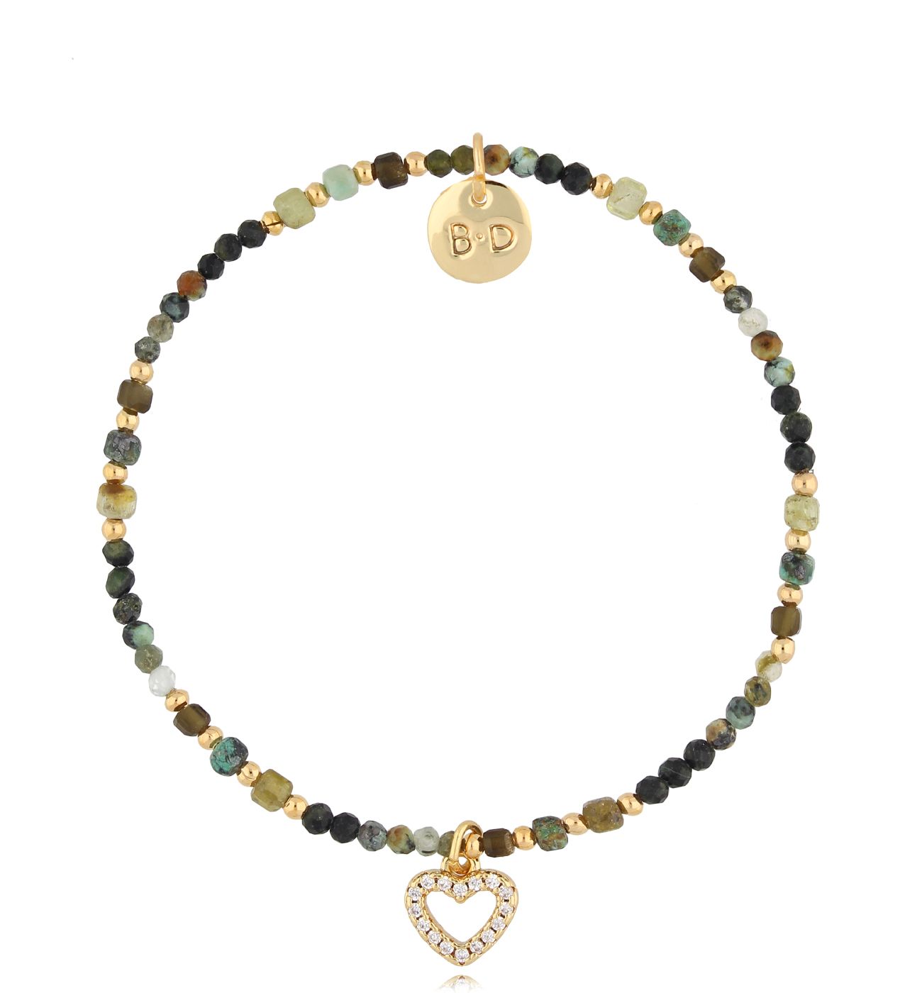 Bransoletka z turkusami i sercem Odette BTW1663