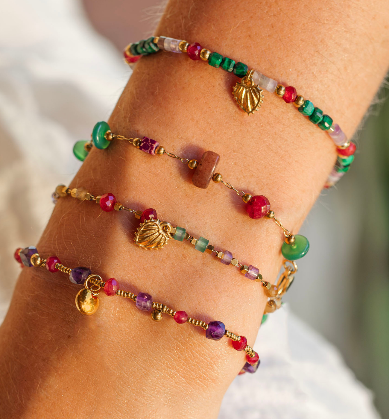 Zestaw kolorowych bransoletek Z0390 - By Dziubeka