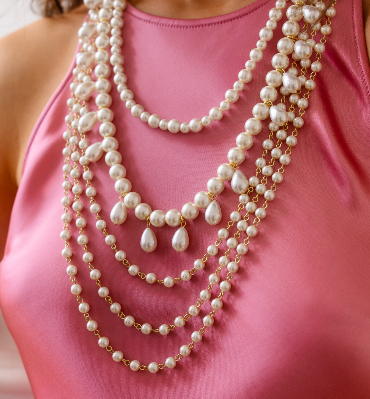 Naszyjnik z perłami długi - By Dziubeka