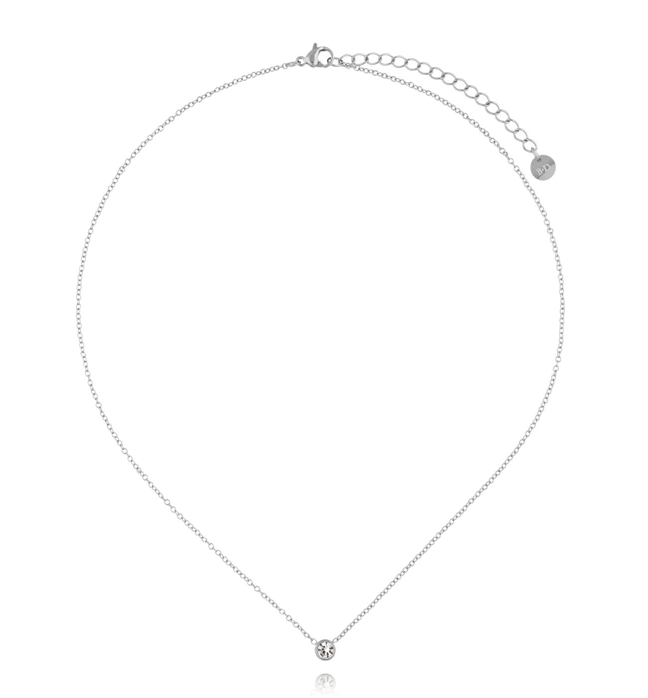 Naszyjnik z cyrkonią srebrny - By Dziubeka