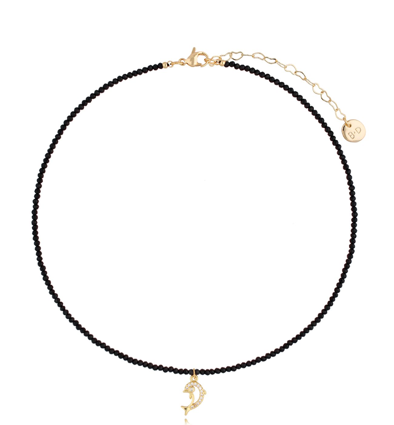 Naszyjnik czarny z delfinem Lifestyle NTW1009