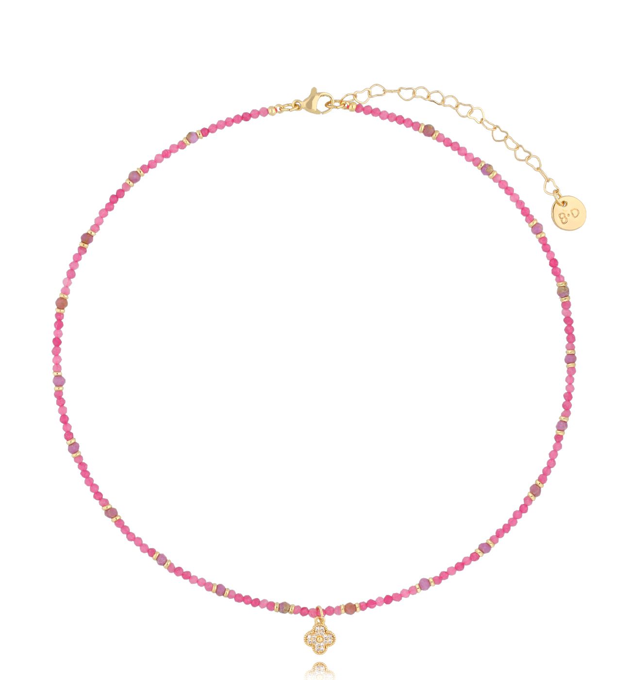 Naszyjnik z jadeitami i kunzytami Halla NTW1214