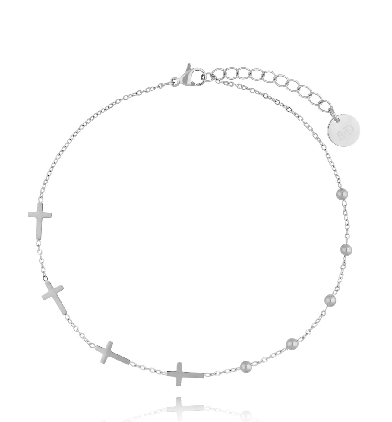 Bransoletka na nogę srebrna Mipira B - By Dziubeka