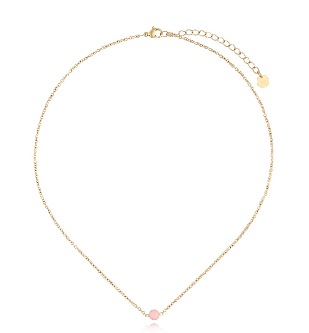 Naszyjnik złoty z różową emalią Gocce NSA1150