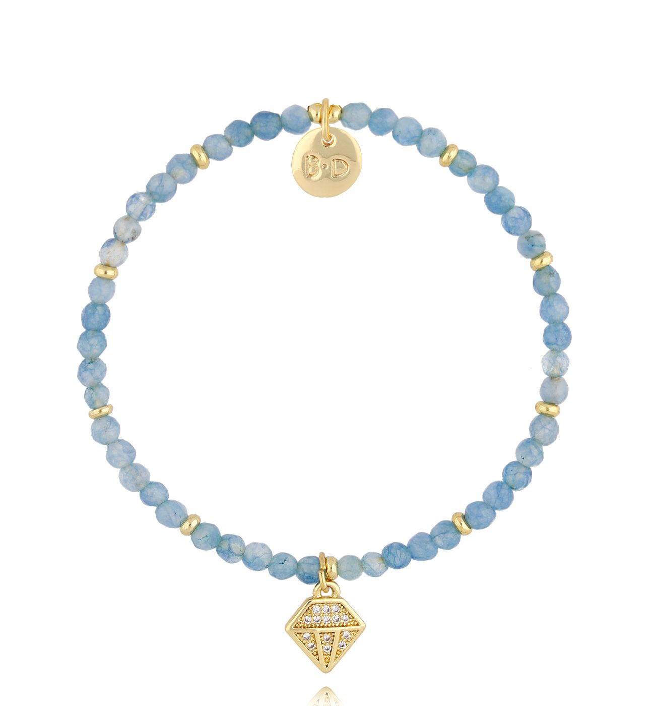 Bransoletka z niebieskimi jadeitami - By Dziubeka