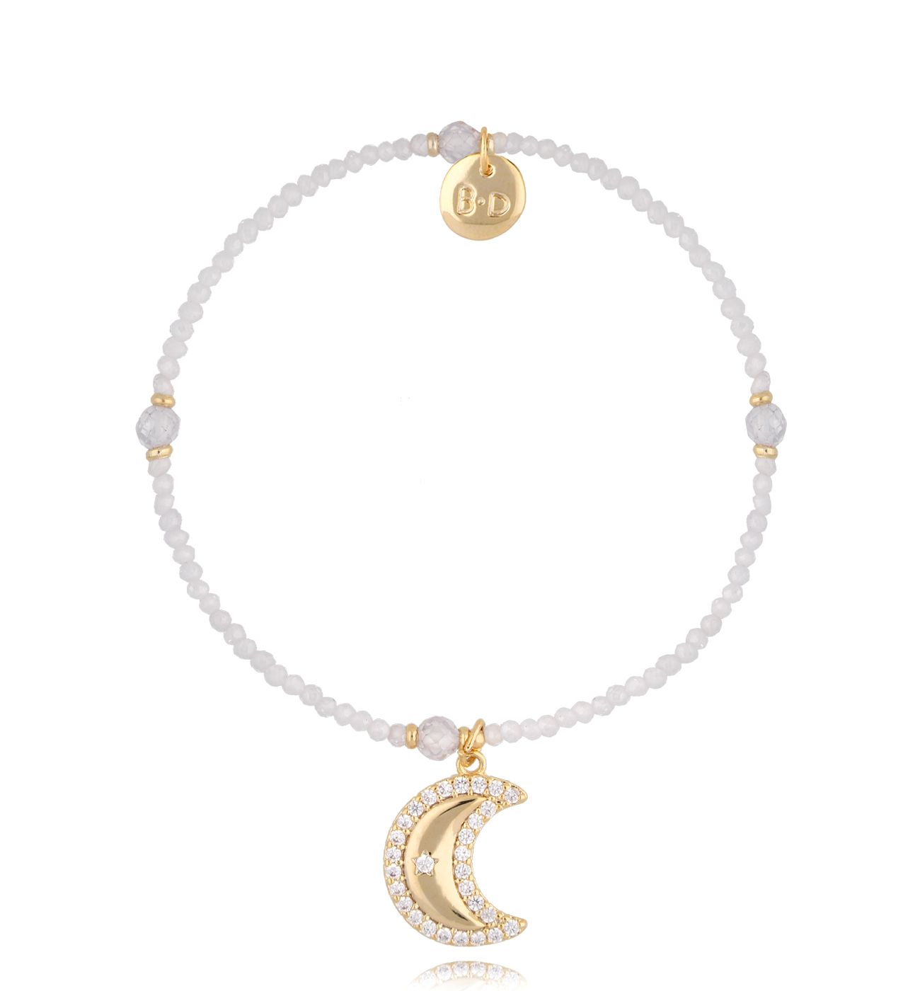 Bransoletka biała z księżycem Brilliant Moon - By Dziubeka