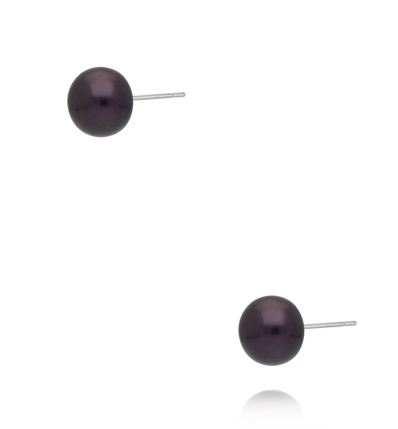 Klasyczne kolczyki z ciemną perłą KLU0147 - By Dziubeka