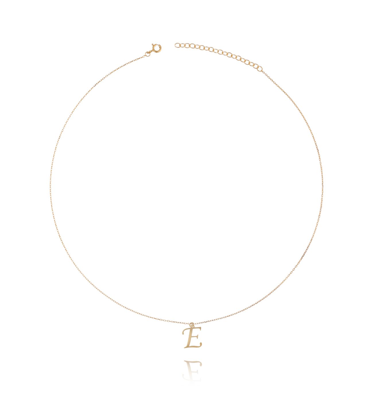 Naszyjnik srebrny pozłacany z literką E - By Dziubeka