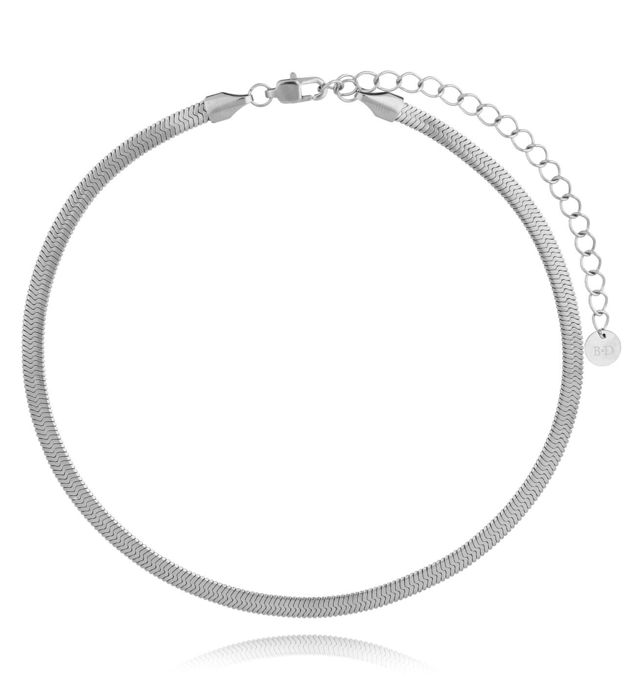 Naszyjnik srebrna żmijka stali szlachetnej 30 cm NSA0175