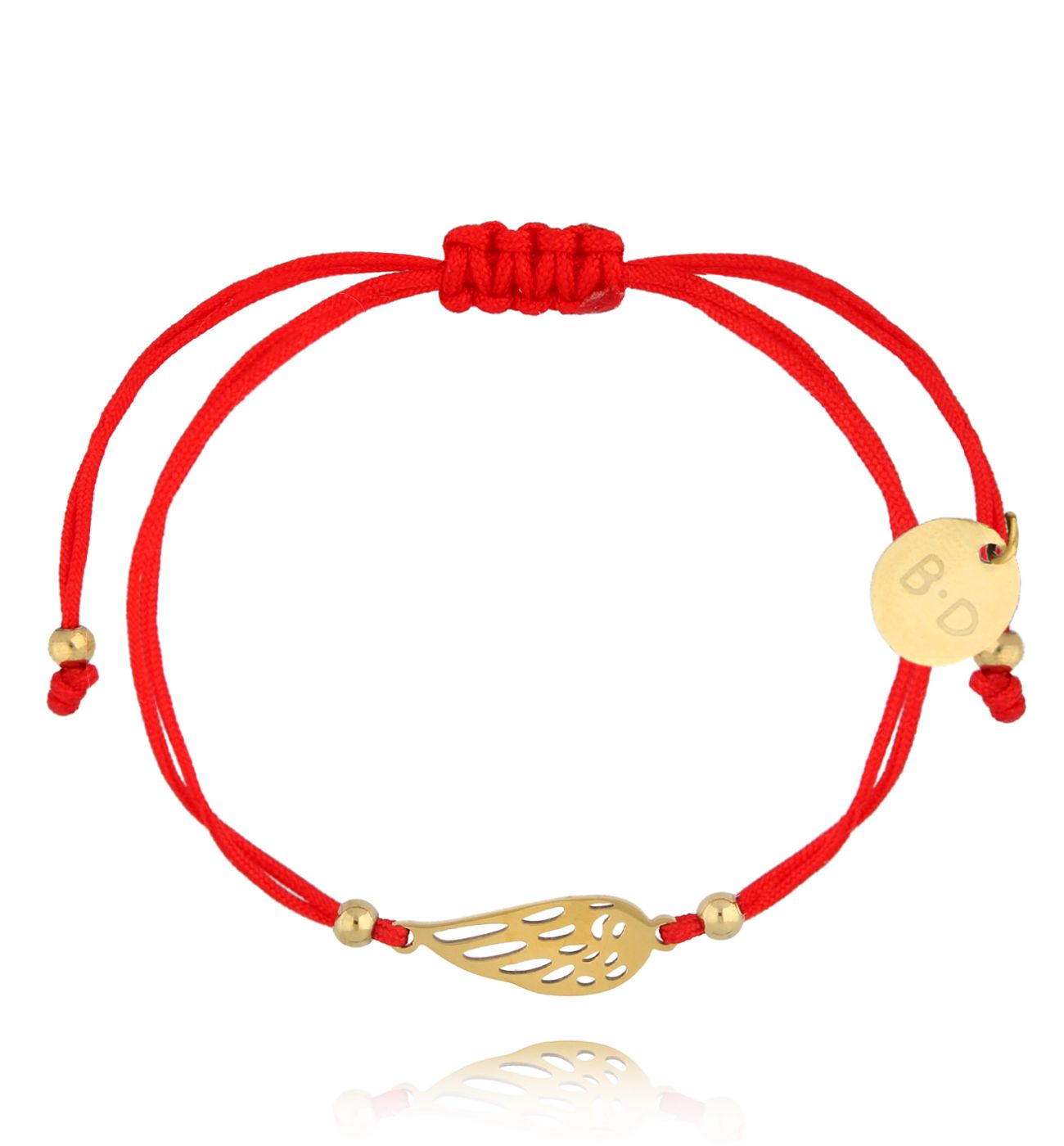 Bransoletka czerwona ze złotym skrzydełkiem Wing BGL0872