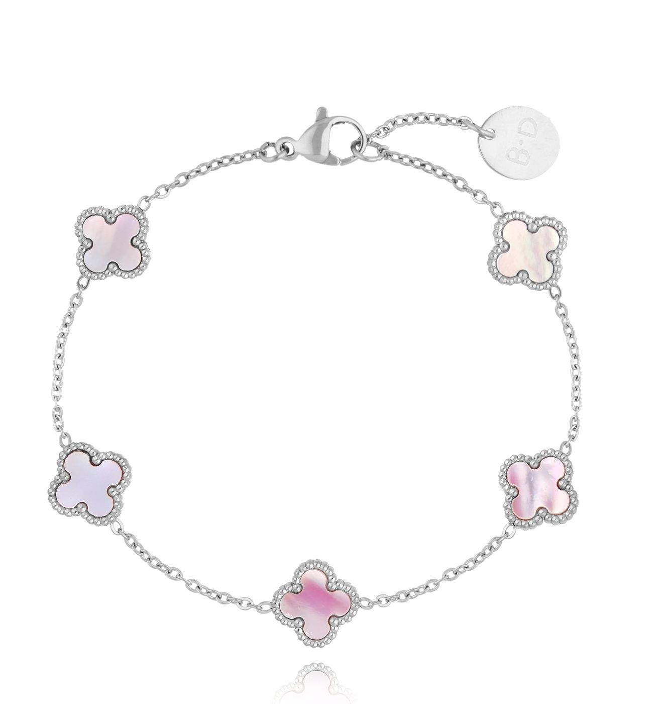 Bransoletka z koniczynkami i masą perłową Clovers BSY0115 - By Dziubeka