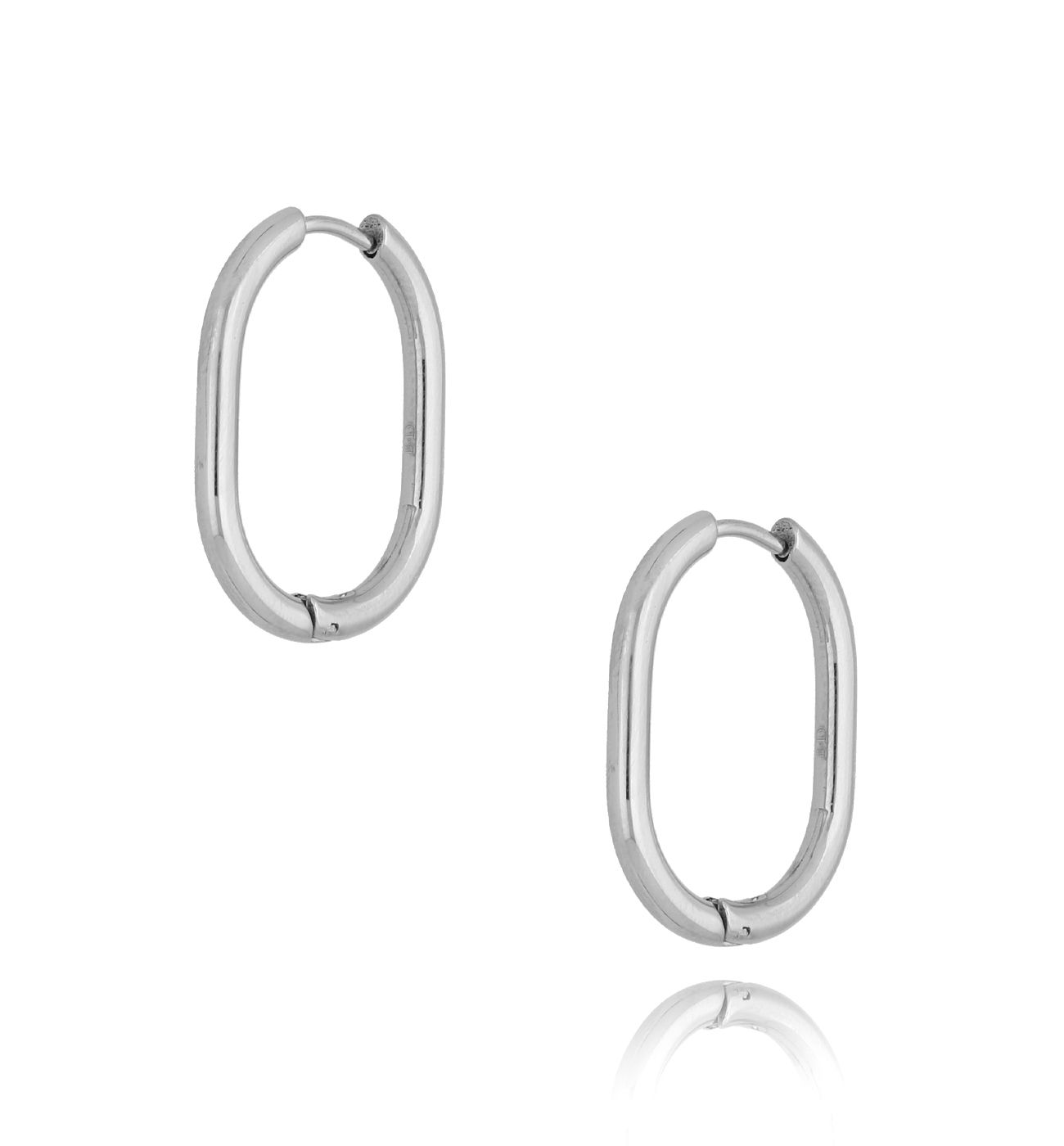 Kolczyki srebrne owale ze stali szlachetnej KSA0210