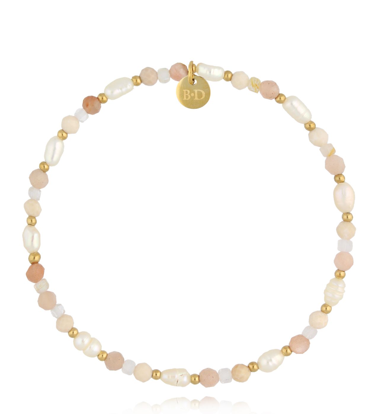 Bransoletka beżowa z kamieniami naturalnymi Latifa - By Dziubeka