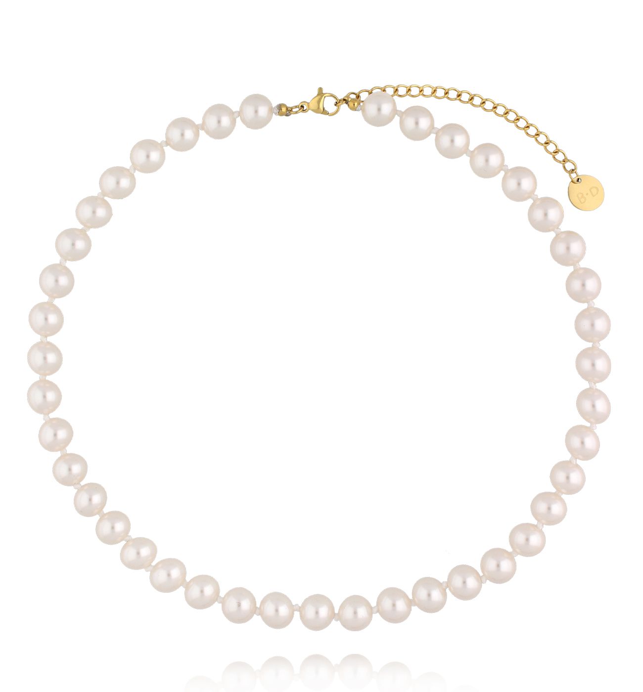 Naszyjnik z klasycznych pereł w odcieniu czystej bieli - By Dziubeka