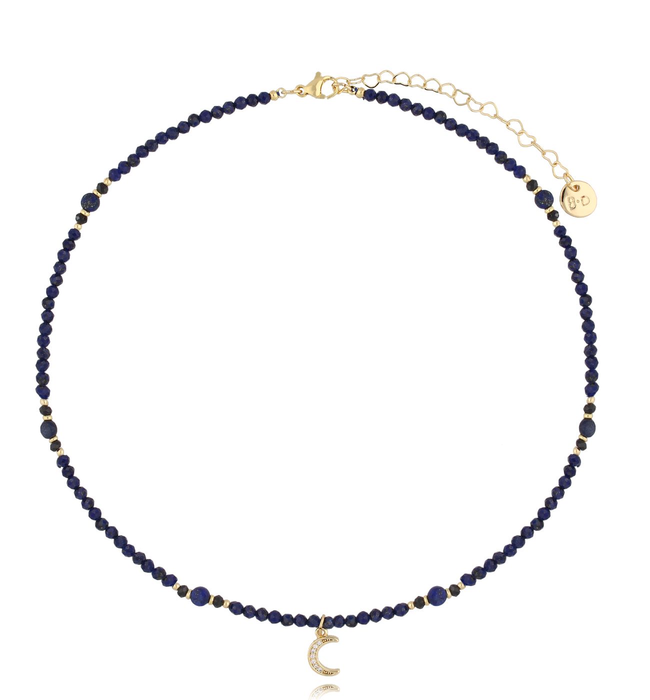 Naszyjnik z lapisami i księżycem NTW1239