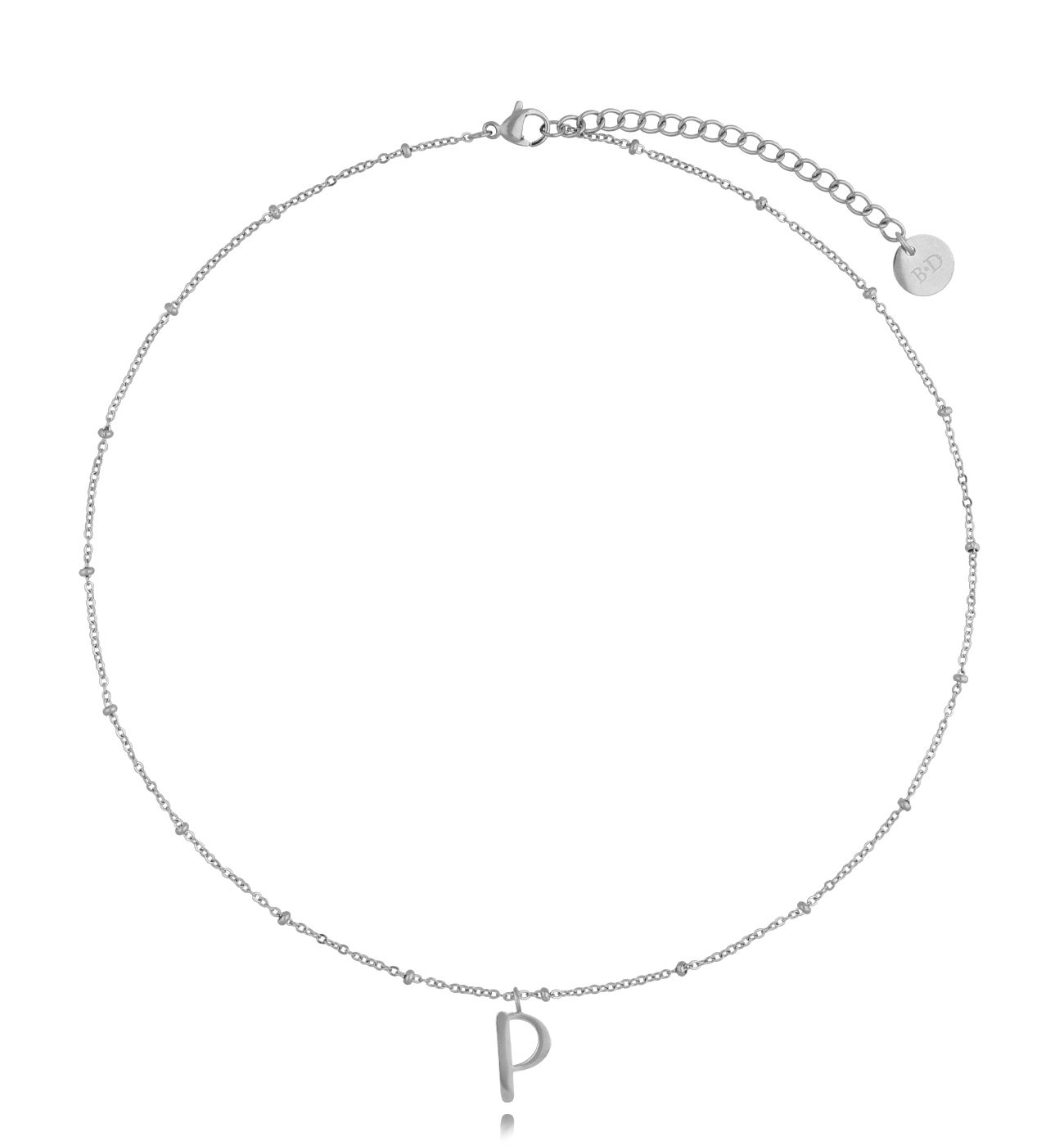 Naszyjnik srebrny z literką P Iniziale - By Dziubeka