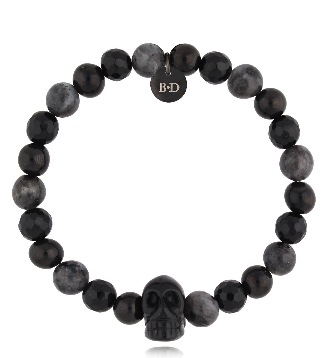 Bransoletka z labradorytami i czaszką 14 - By Dziubeka