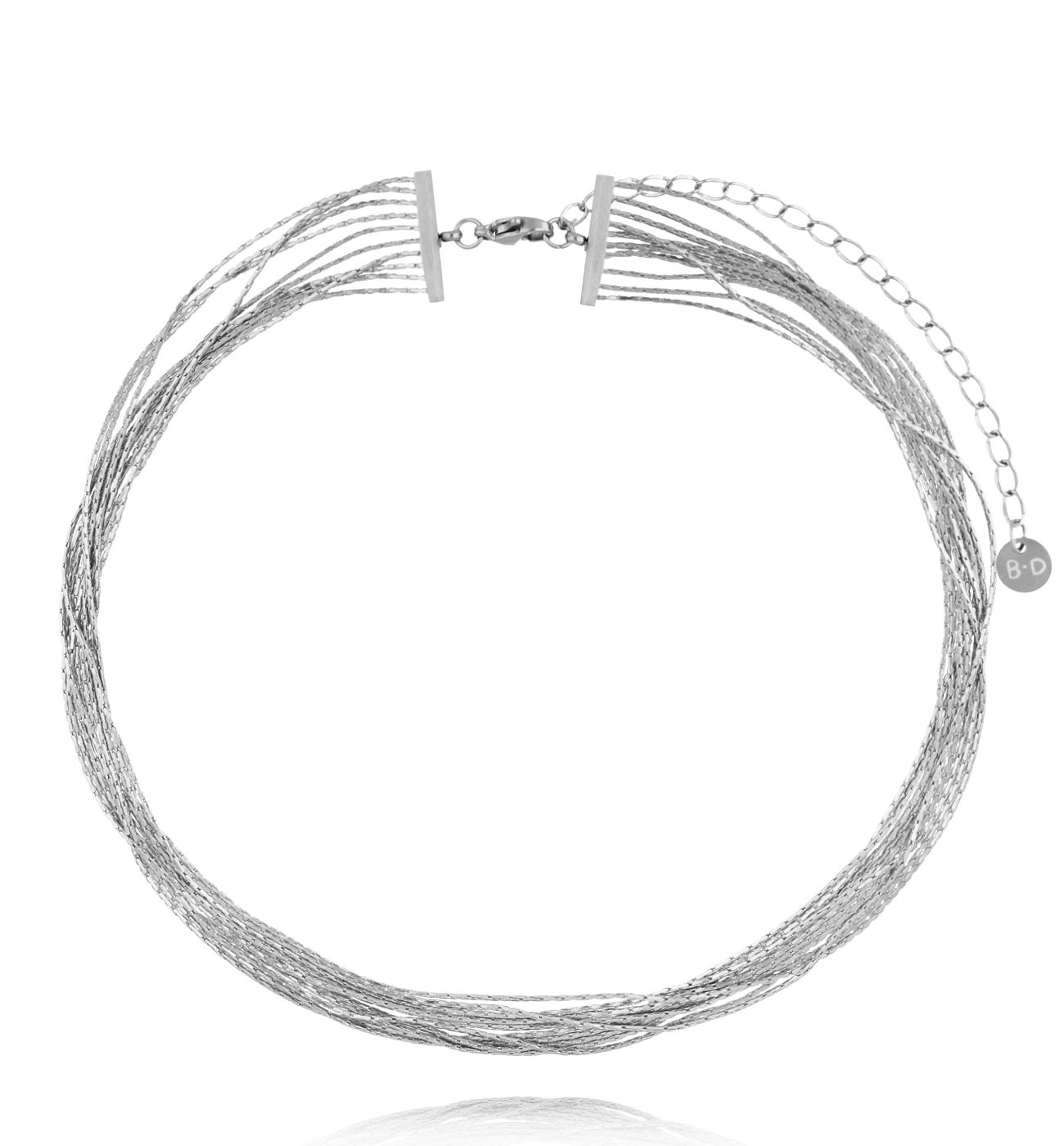 Naszyjnik z łańcuszkami srebrny NSY0544 - By Dziubeka