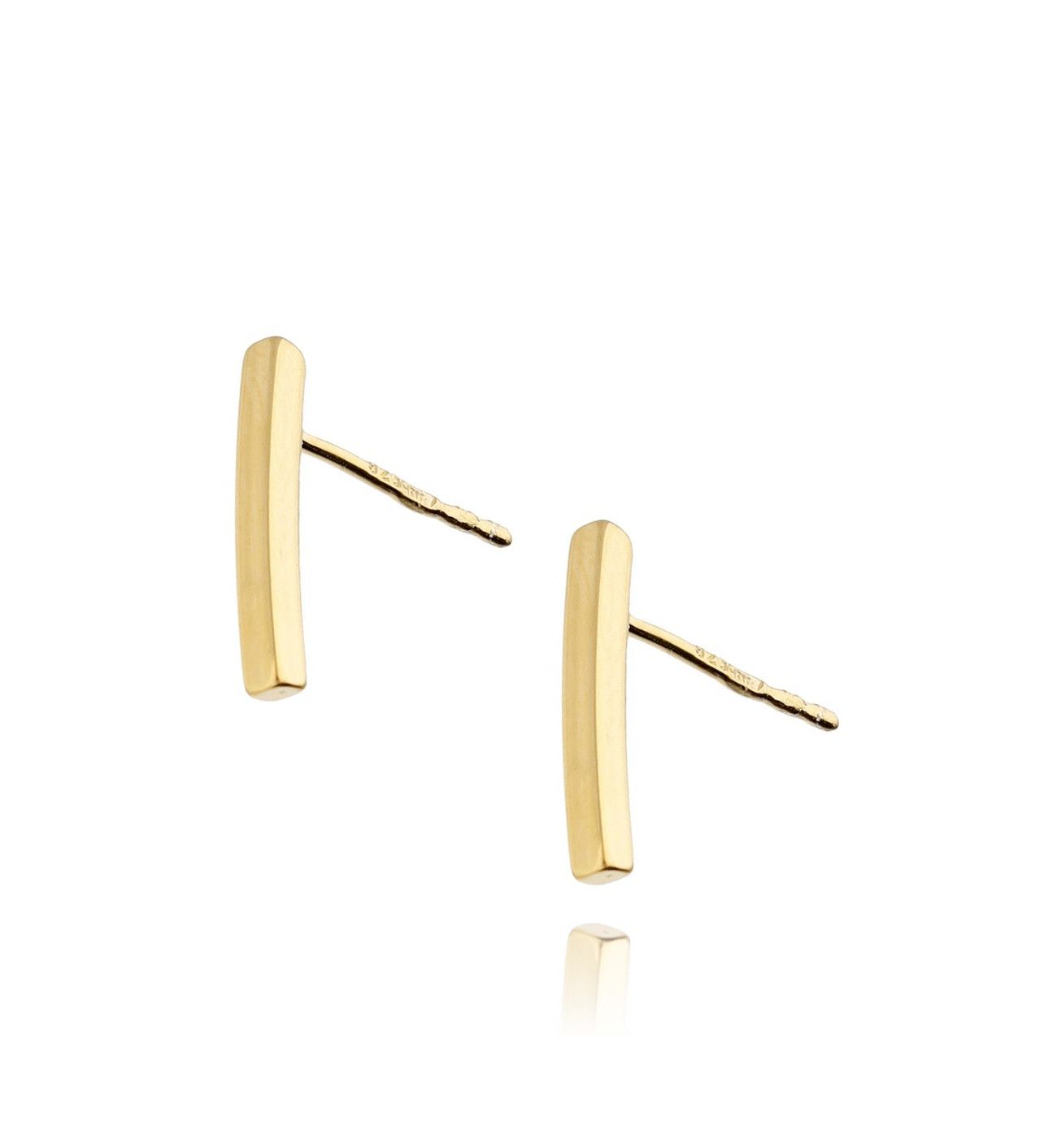 Kolczyki srebrne pozłacane patyczki KSE0034