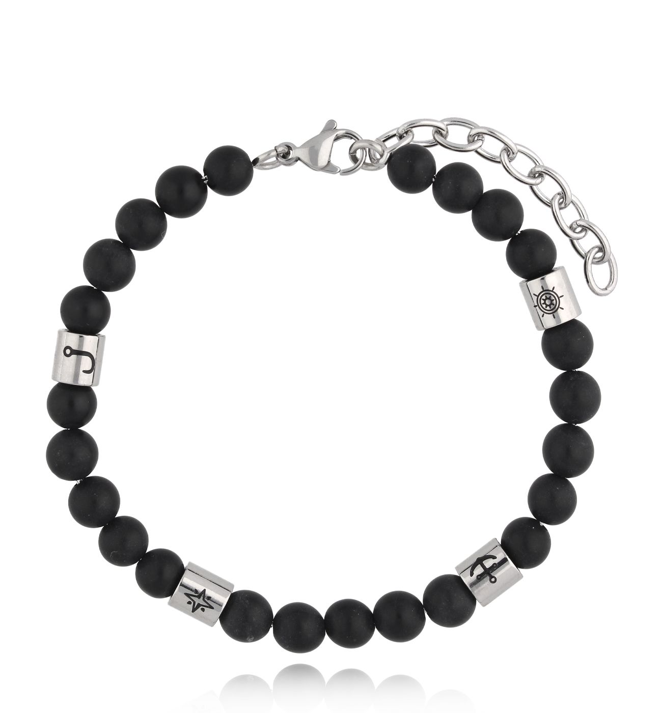 Bransoletka męska z agatami Gunnar BMITC0645