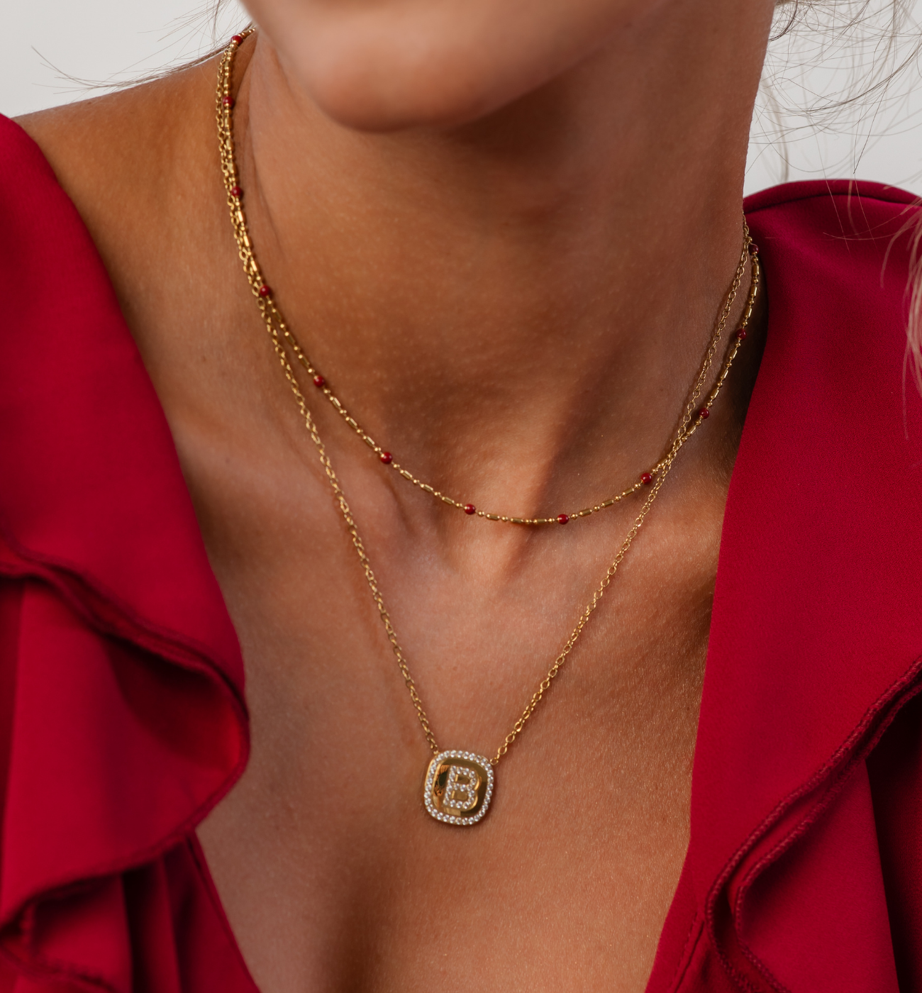 Naszyjnik z literką B złoty NSA1416