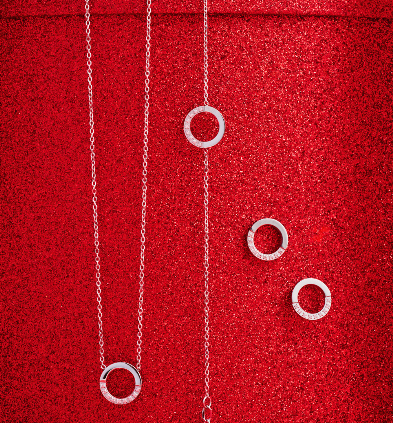 Zestaw biżuterii srebrnej z motywem koła ZN0068 - By Dziubeka