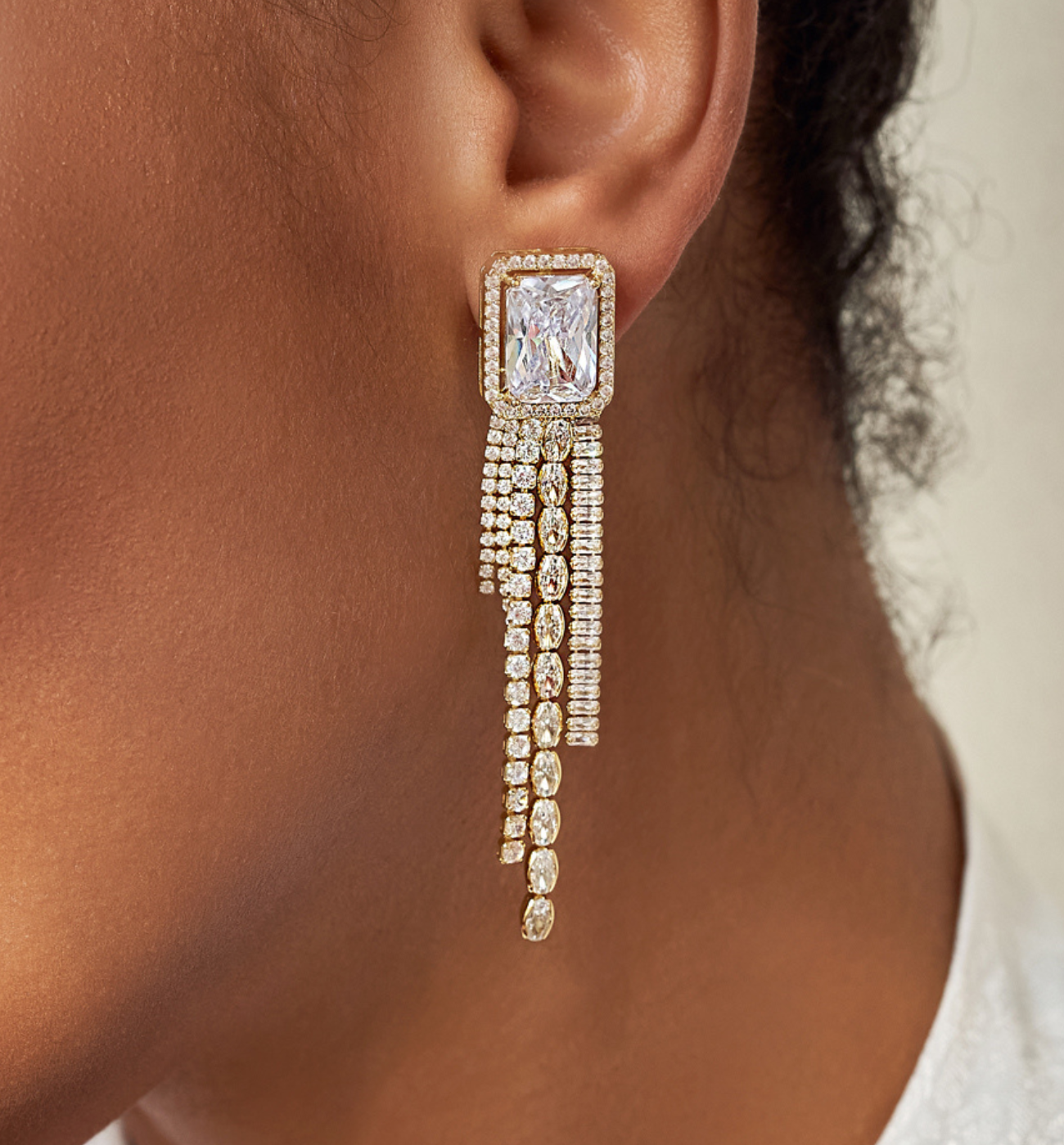 Kolczyki bogato zdobione kryształkami Prudence - By Dziubeka