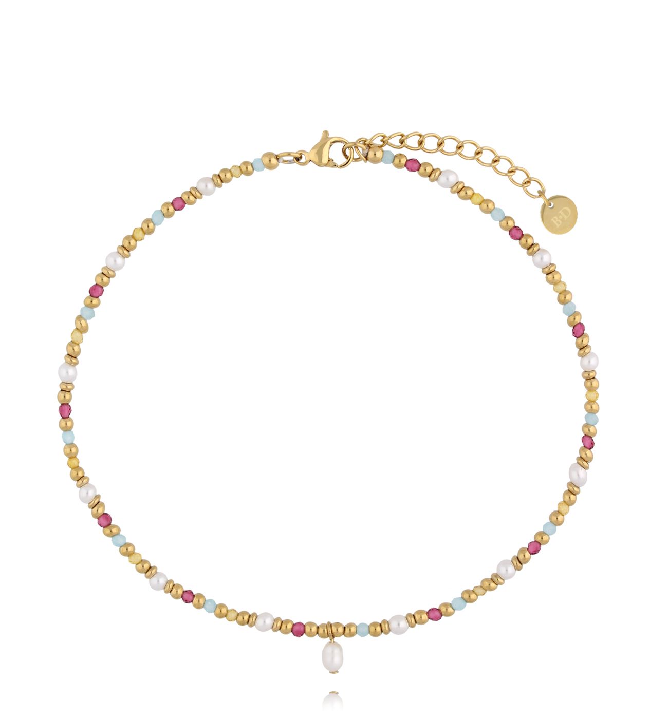 Bransoletka na nogę kolorowa B - By Dziubeka