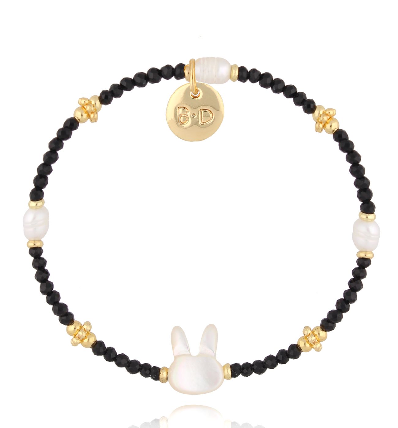 Bransoletka z króliczkiem i turmalinami dla córki - By Dziubeka