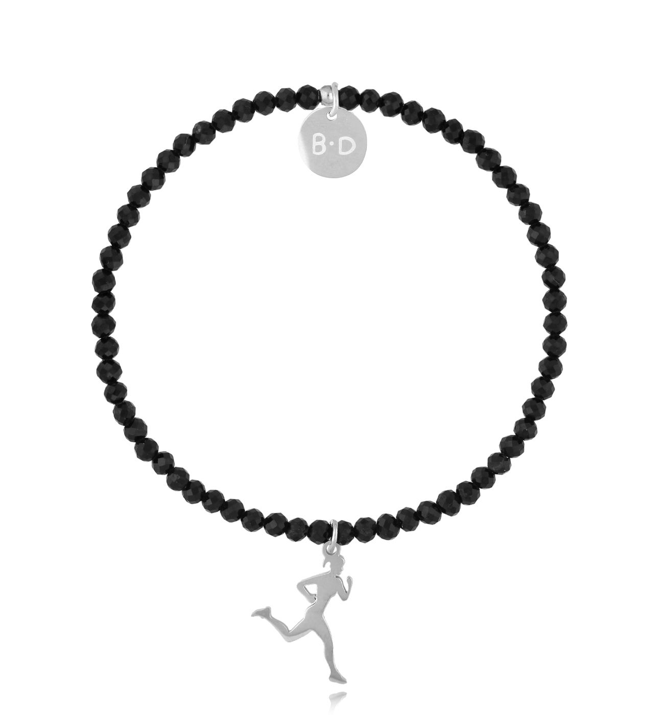 Bransoletka z turmalinami i srebrnym biegaczem - By Dziubeka