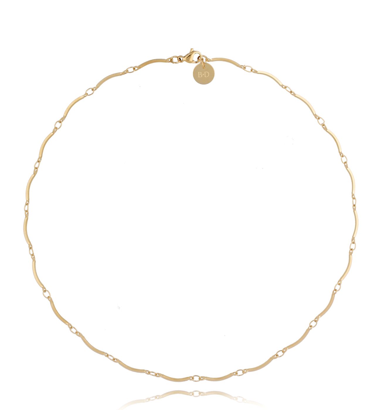 Naszyjnik ze stali szlachetnej pozłacany Waves - By Dziubeka