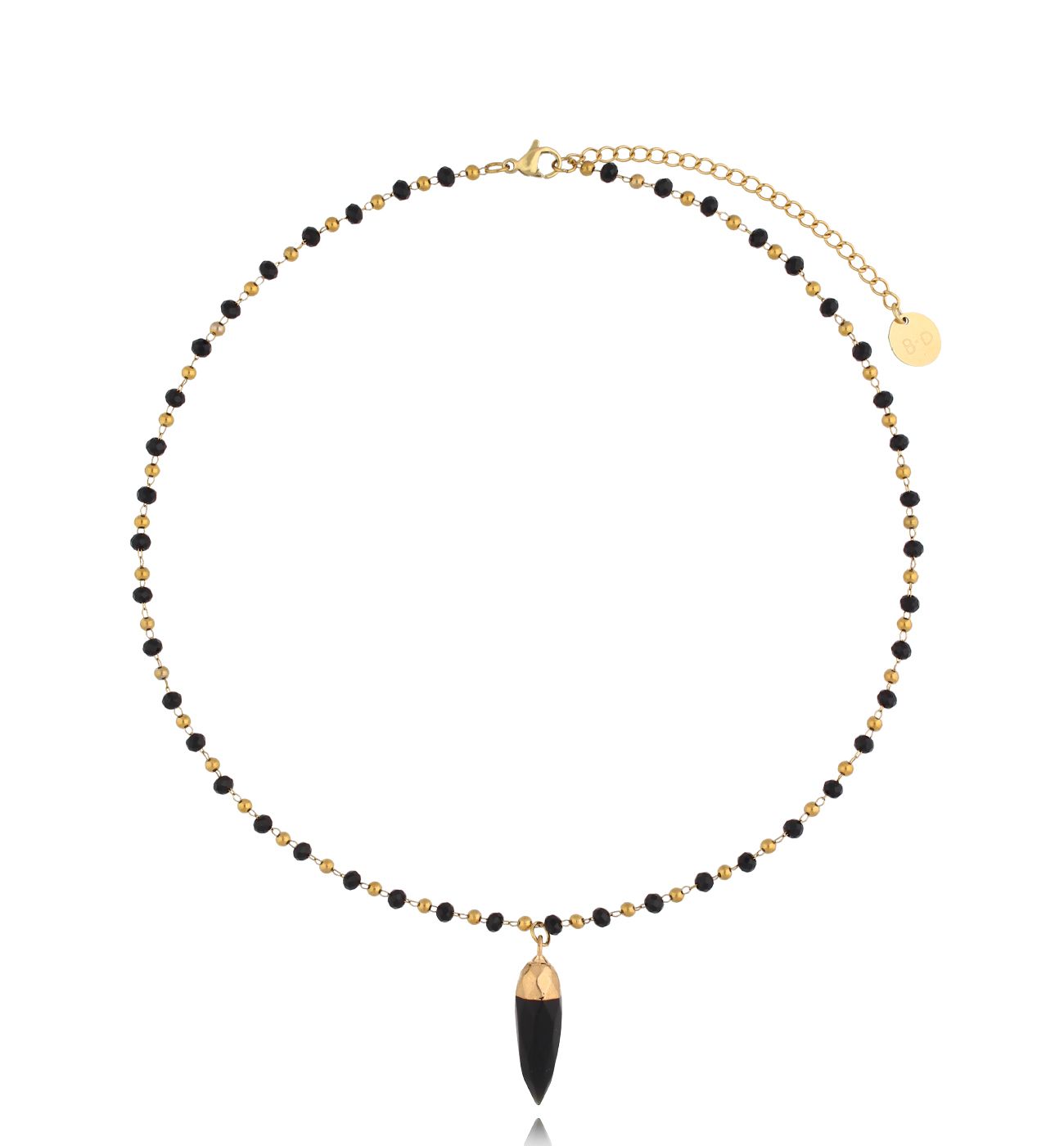 Naszyjnik czarny z agatem Marina - By Dziubeka