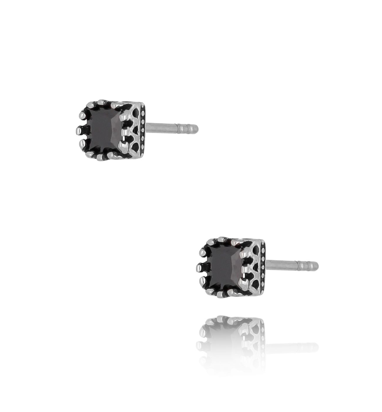 Kolczyki z czarnymi kryształkami KMITC0098