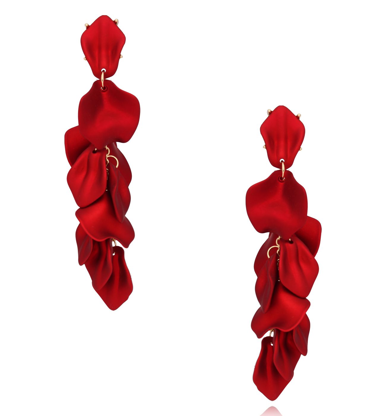 Kolczyki czerwone z płatkami Bliss KFF0346 - By Dziubeka