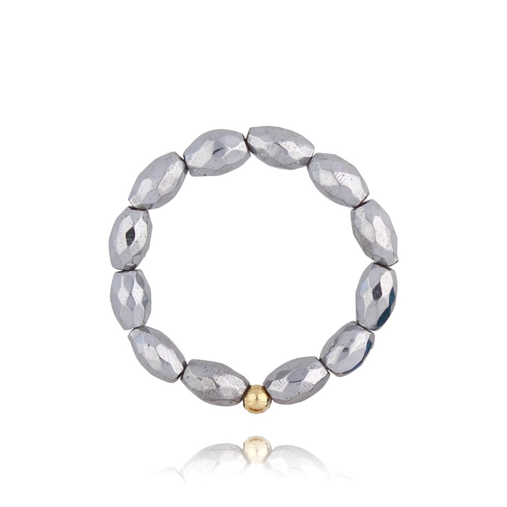 Pierścionek z hematytami srebrny Vioi - By Dziubeka