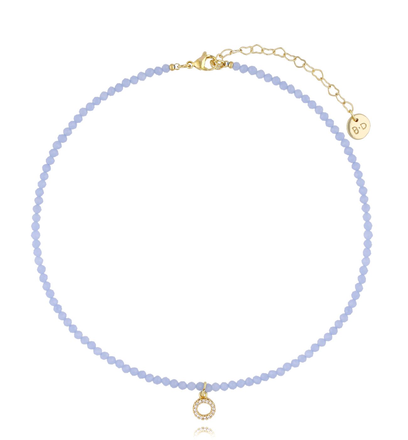 Naszyjnik niebieski z okrągłą zawieszką - By Dziubeka