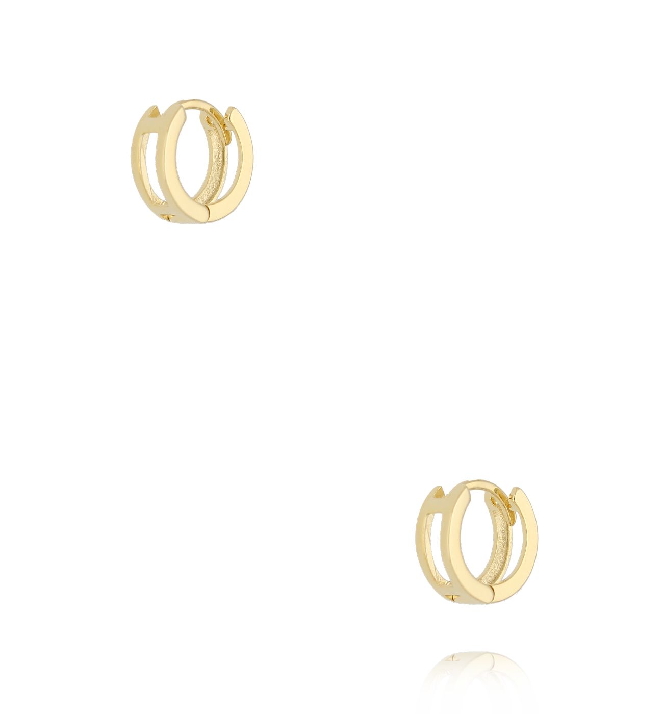 Kolczyki kółka złote podwójne KLU0064 - By Dziubeka