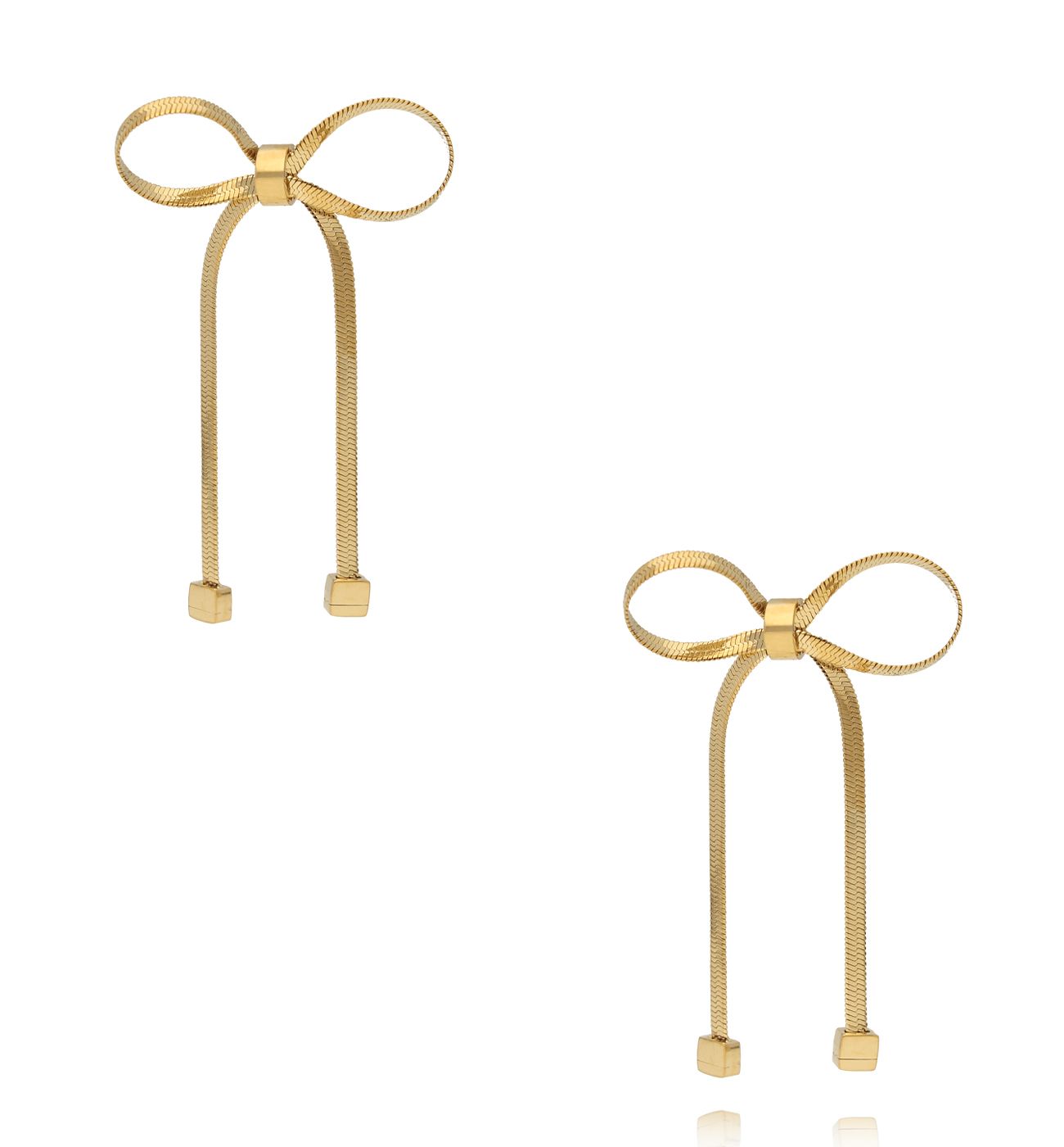 Kolczyki kokardki złote KSY0335 - By Dziubeka