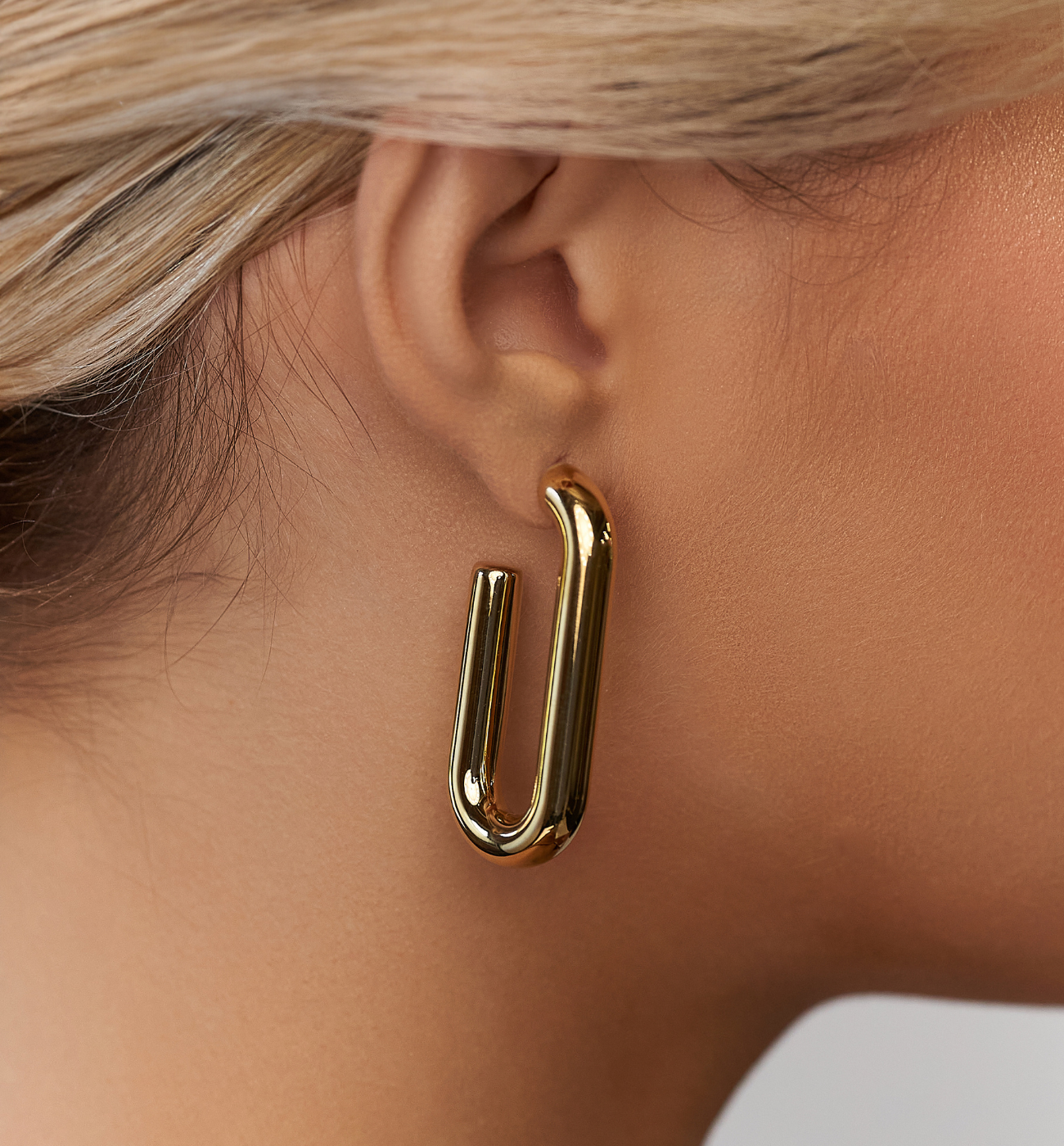 Kolczyki złote owalne dmuchane - By Dziubeka