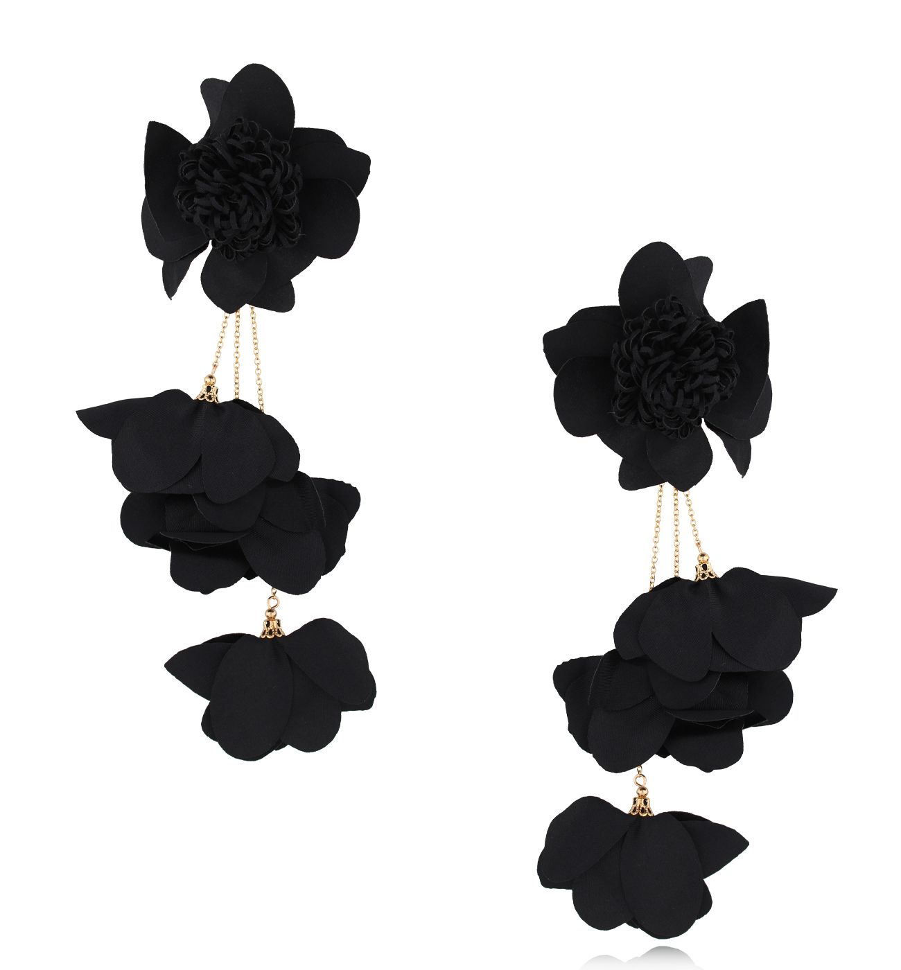 Kolczyki czarne z satyny Daffodil - By Dziubeka