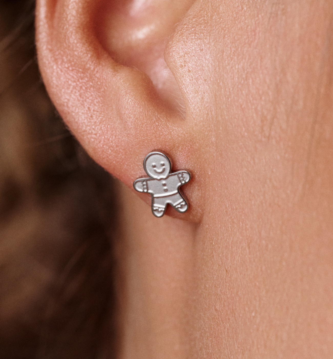 Kolczyki z ciastkiem srebrne - By Dziubeka