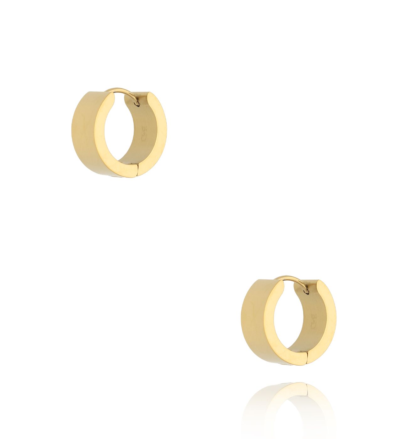 Kolczyki złote okrągłe Edgy - By Dziubeka